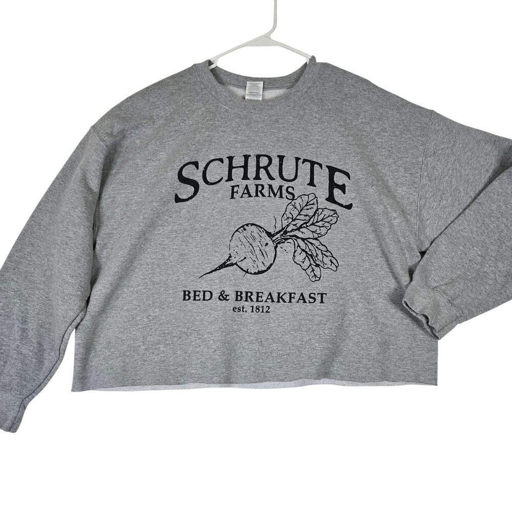 The Office Schrute Farms Cropped Crewneck Sweatshirt Unisex XL 0739